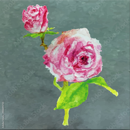 red,pink Watercolor floral summer,spring background.colorful ros