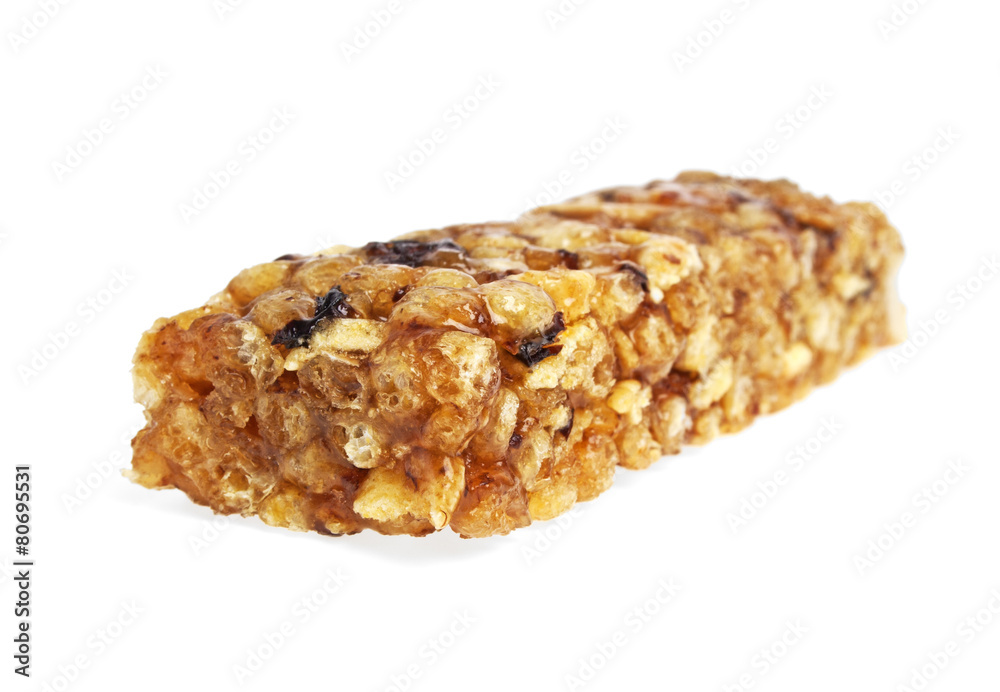 Healthy cereal bar isolated on white background Healthy cereal bar isolated on white background