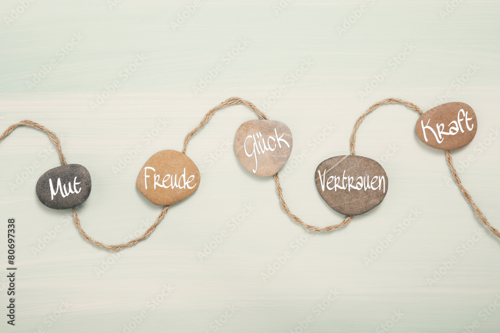 Psychologie Mut, Glück, Vertrauen, Kraft und Freude Stock Photo