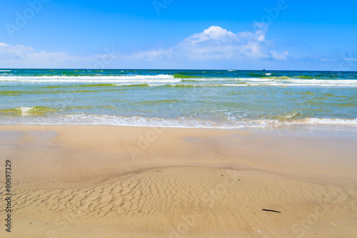 Waves on Baltic Sea beach near Leba  Poland