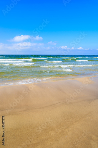 Waves on Baltic Sea beach near Leba  Poland