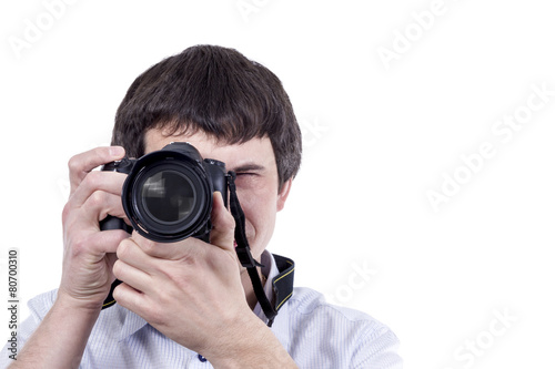 Man using a professional camera