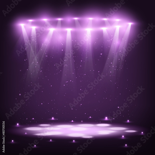 Stage with Spotlights and Spark Rain.