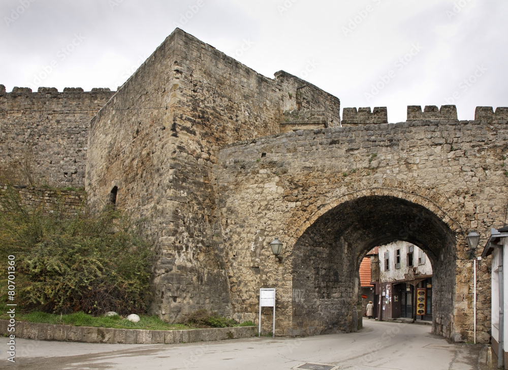 Tower and gate in Jajce. Bosnia and Herzegovina