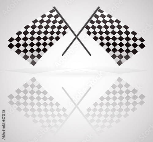 Crossed Checkered Racing Flags