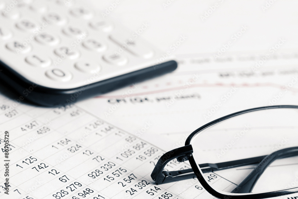 Financial accounting stock market graphs and charts