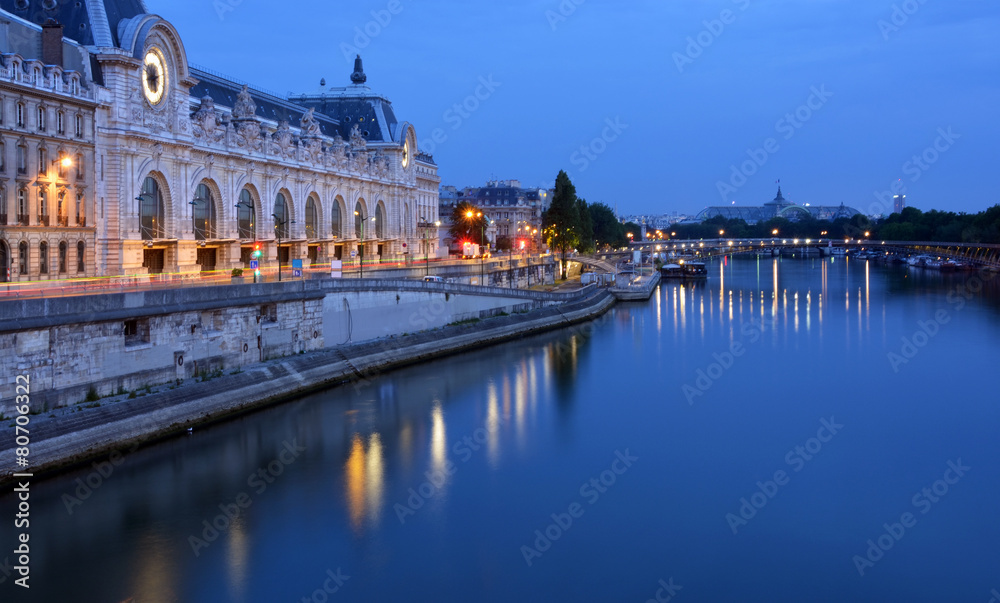 Musee D'Orsay and Seine River at Dawn, Paris France