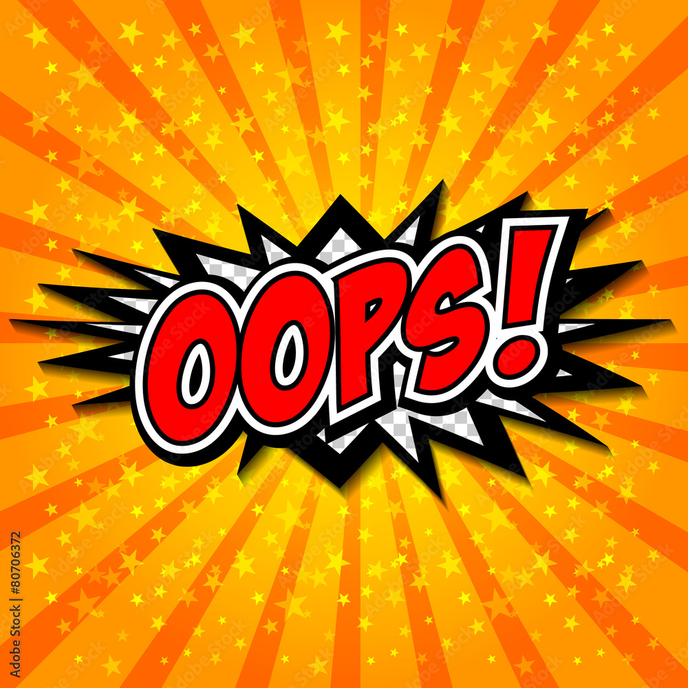 Oops! - Commic Speech Bubbel, Cartoon