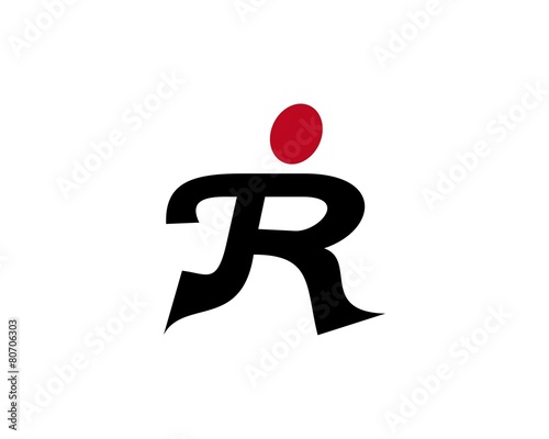 Running R letter sport fitness logo 2
