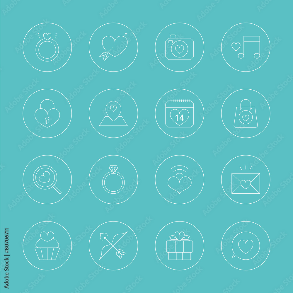 valentine's day line icon set valentine's day line icon set