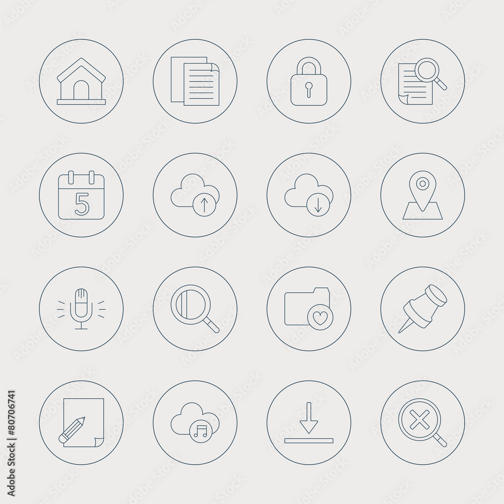 web line icon set