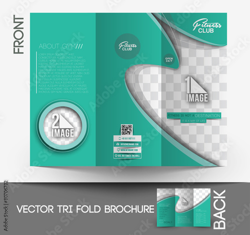 Fitness Center Tri-Fold Mock up & Brochure Design