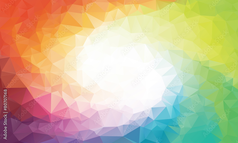 Colorful rainbow polygon background or vector frame - obrazy, fototapety, plakaty 