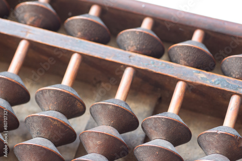 Japanese antique five beads wooden abacus