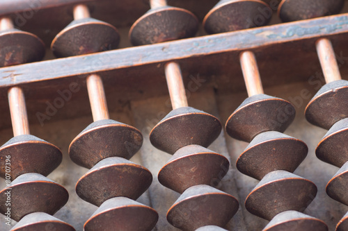 Japanese antique five beads wooden abacus