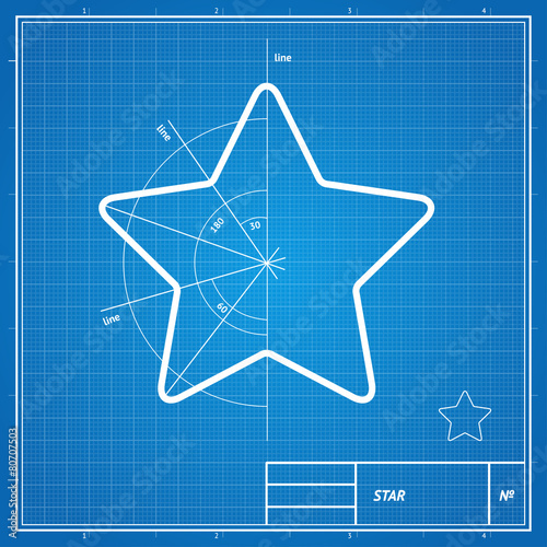 Vector blueprint  star card.