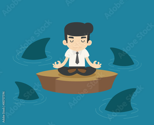Businessman in a risky situation
