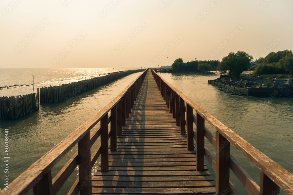 Wooden Pathway on The sea