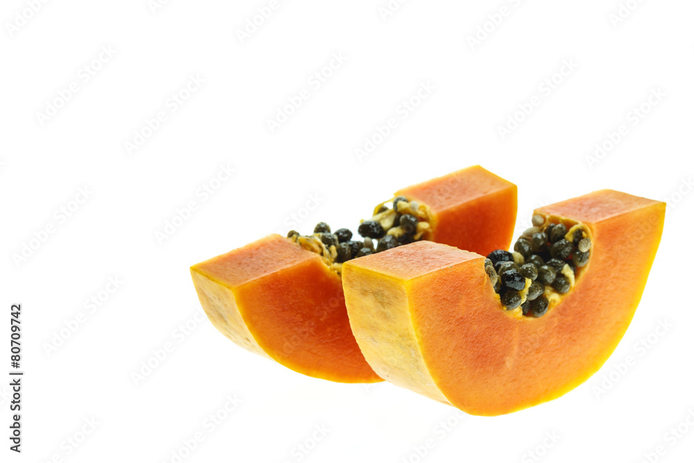 Thai papaya isolated on white