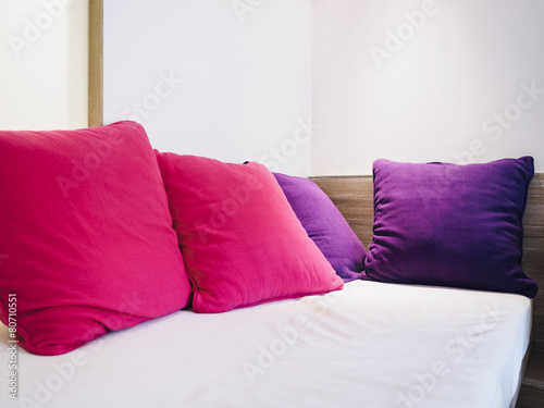 Colorful Pillows on Sofa in Living room home inetior decoration photo