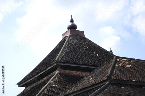 Roof of Kampung Laut Mosque at Nilam Puri Kelantan, Malaysia photo