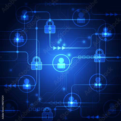 Abstract technology security global network background, vector