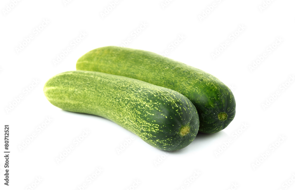 fresh cucumber on white background