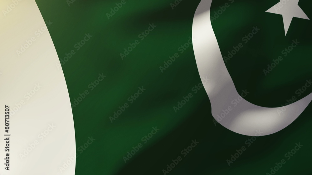 Pakistan flag waving in the wind. Looping sun rises style Pakistan flag waving in the wind. Looping sun rises style