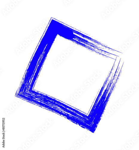 Grunge Blue Stroke Frame Vector