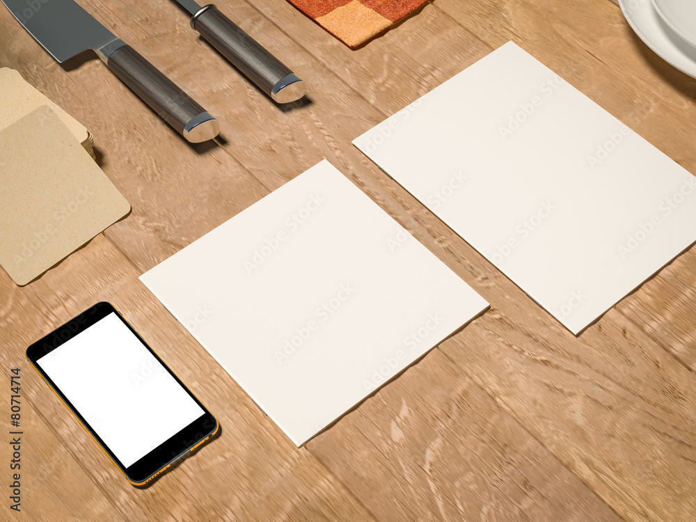Mock up template with cooking utensil. Mock up template with cooking utensil.
