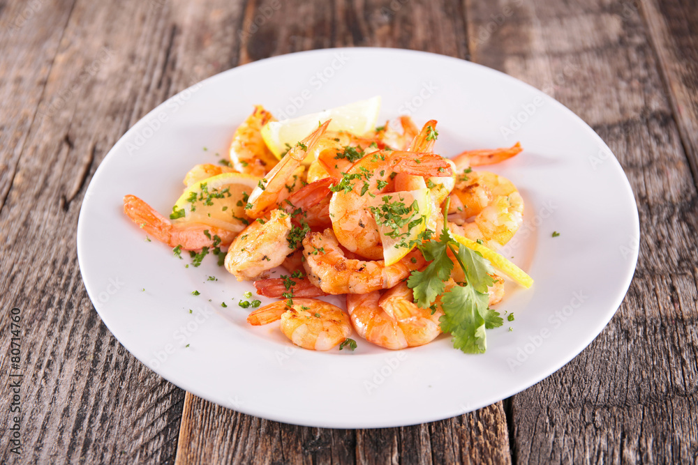 fried shrimp with parsley