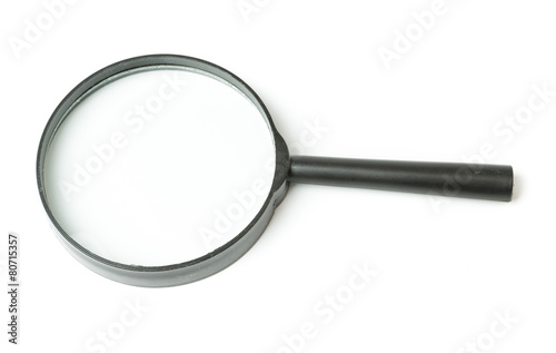 Black Magnifying glass isolated on white