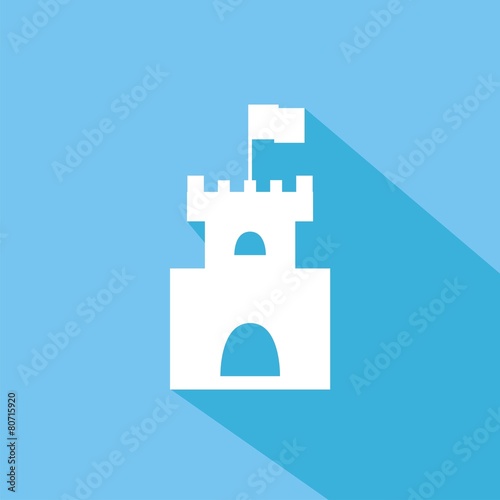 Icono castillo azul sombra
