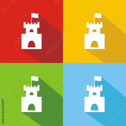 Iconos castillo colores sombra