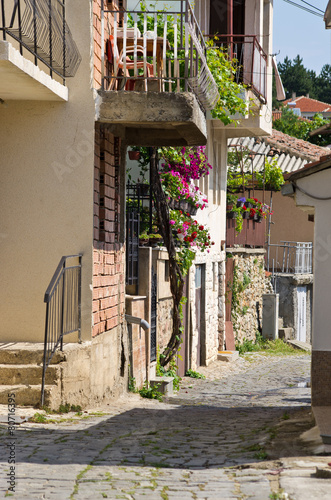 Narrow street in Ohrid town, Macedonia