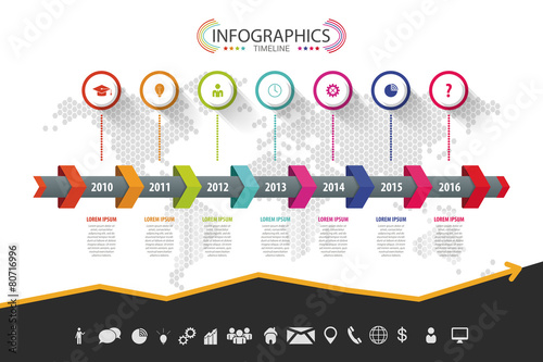 Timeline infographic design. Vector with icons
