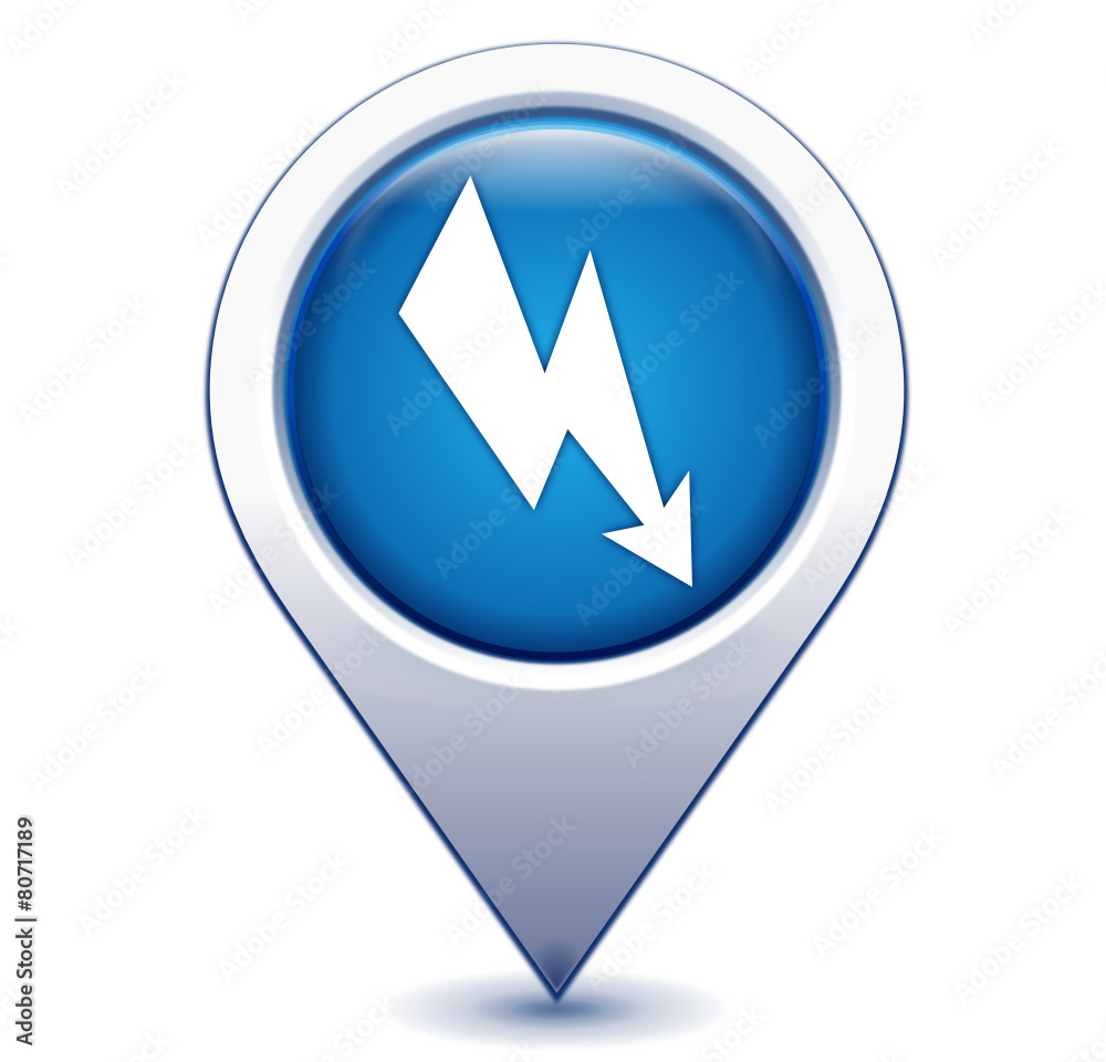 électrique sur marqueur géolocalisation bleu électrique sur marqueur géolocalisation bleu