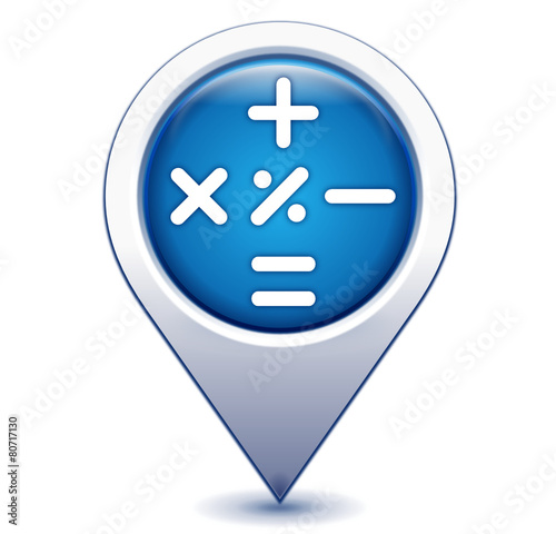 calculatrice sur marqueur géolocalisation bleu
