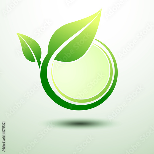 Eco green global labels concept with leaves,vector illustration