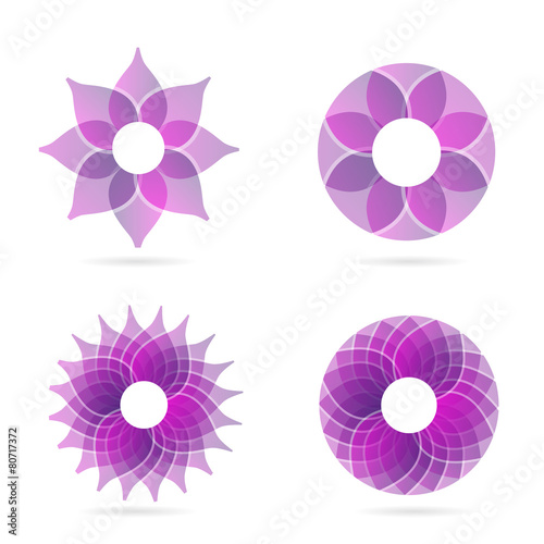Pink abstract flower spa and beauty logo
