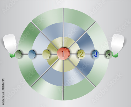 Infographics template with circular diagrams and buttons