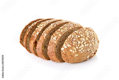 whole wheat bread isolated on white background