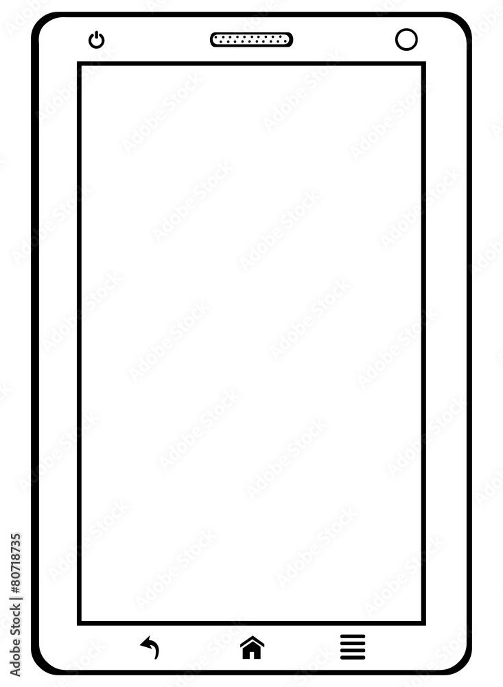 Vector Single Lineart Tablet PC Vector Single Lineart Tablet PC
