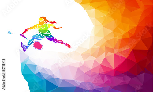 Badminton sport invitation poster or flyer background with empty