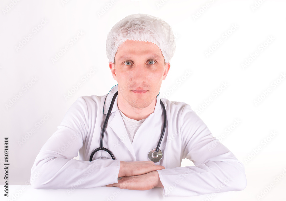 friendly woman doctor or surgeon isolated over friendly woman doctor or surgeon isolated over