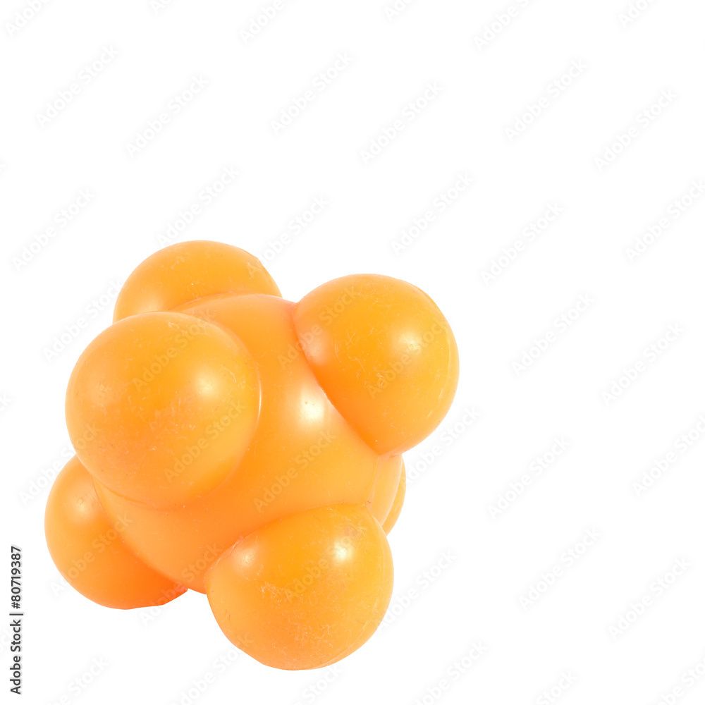 Orange ball rubber massage for relieve pain points clipping path Orange ball rubber massage for relieve pain points clipping path