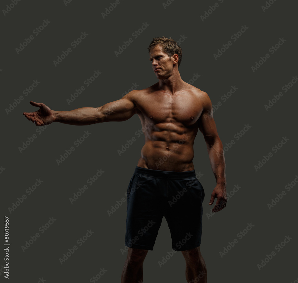 Fototapeta premium Muscular man in shorts