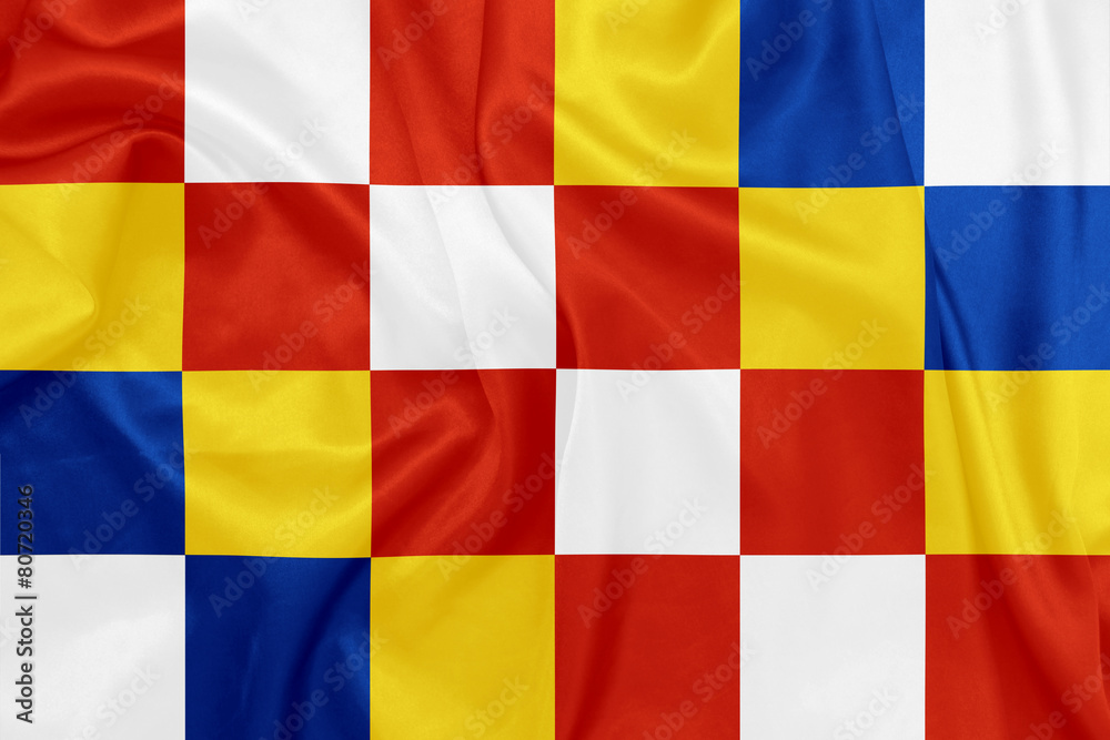 Antwerp - Waving national flag on silk texture