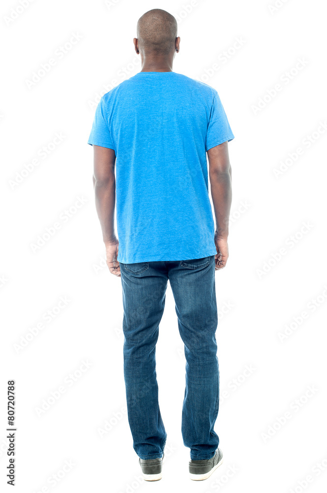 Back view of young man. Back view of young man.