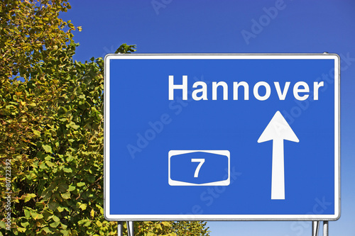 Schild A7 Richtung Hannover